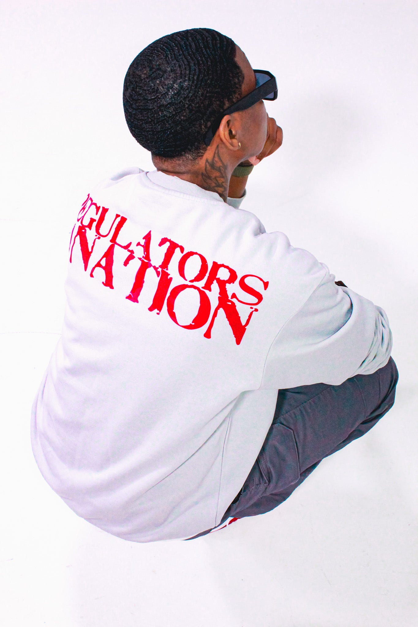 Regulators Nation Crewneck - Camo Patch Icon Edition Sweatshirt | Cool Gray